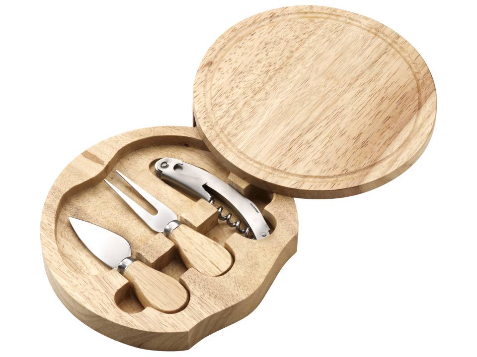 Houten kaasplank cadeauset