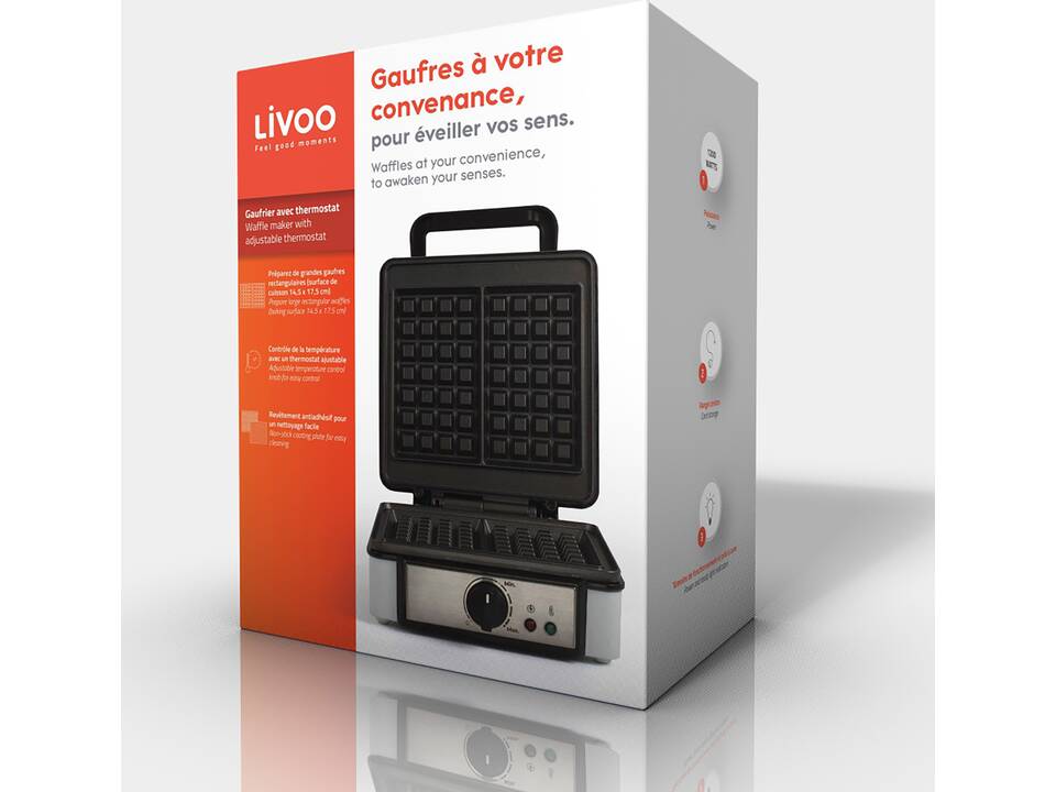 Livoo Waffle maker with adjustable thermostat 4