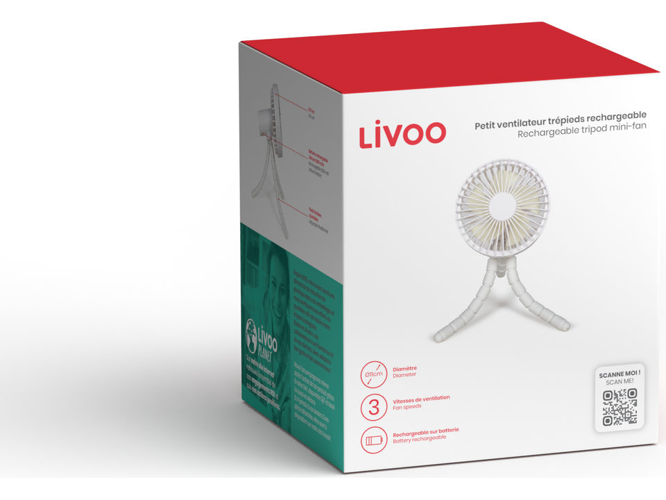 Rechargeable tripod mini-fan 11