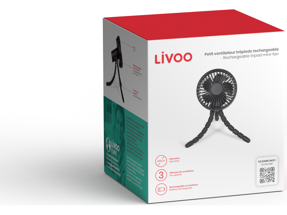 Rechargeable tripod mini-fan 5
