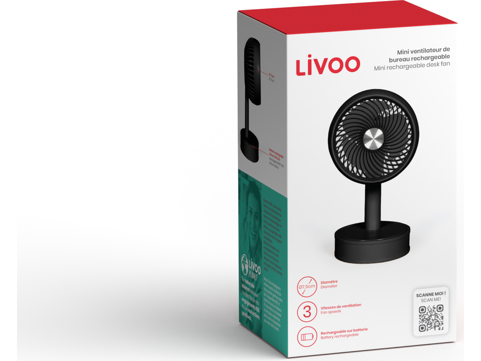 Mini rechargeable desk fan 6