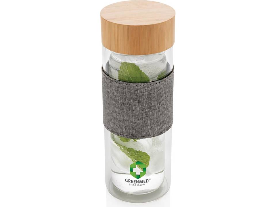 Impact double wall borosilicate glass bottle 8