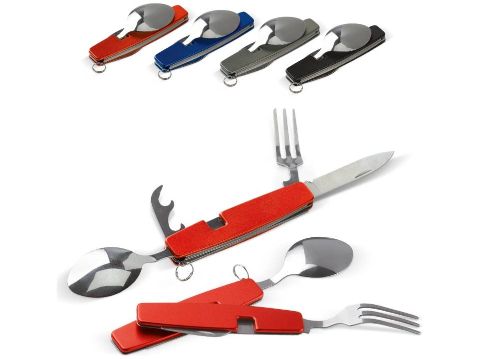 Foldable cutlery in multitool