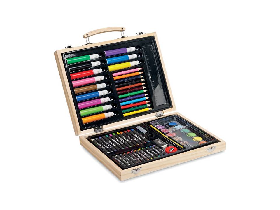 Artist's set in wooden box 6