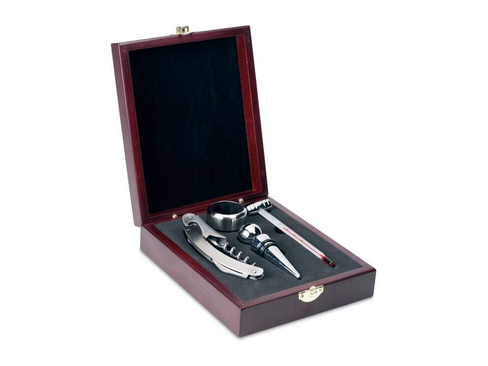 Classic wine set in wooden box 3