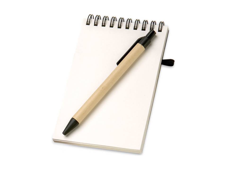 Recycled paper notebook and pen 1