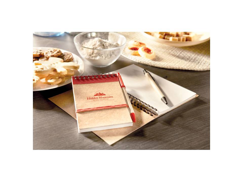 Recycled paper notebook and pen 14