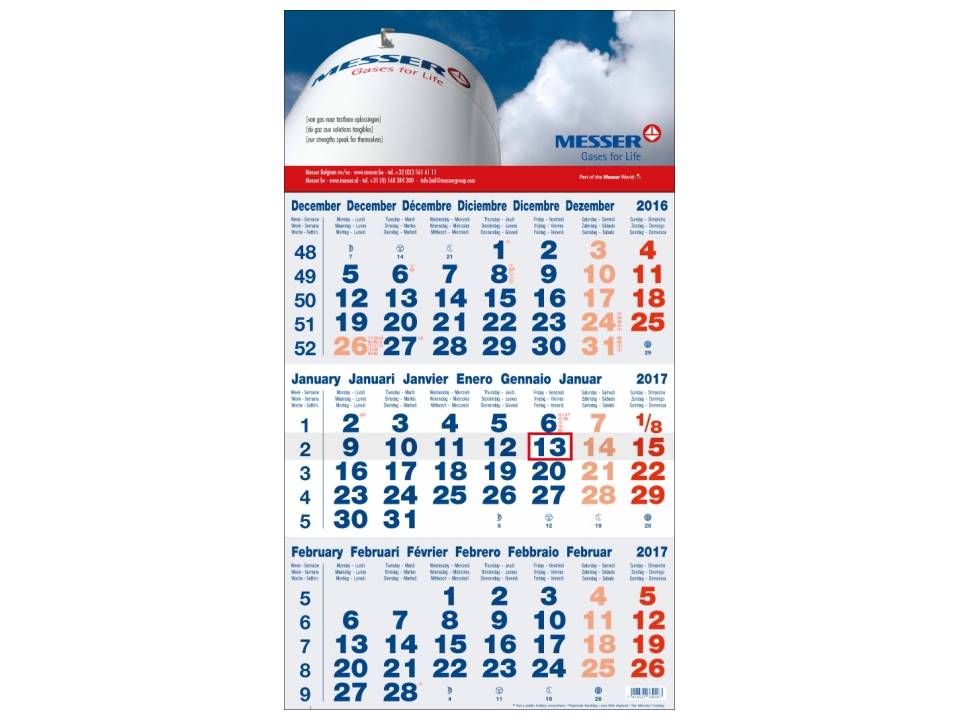 3 Months calendar Business