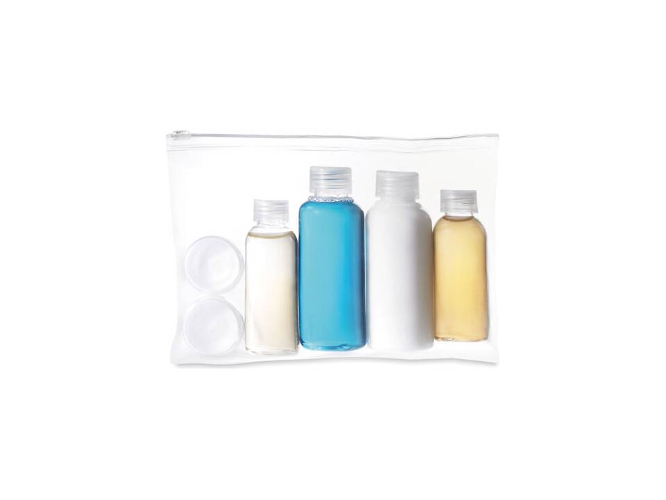Travelling pouch with bottles