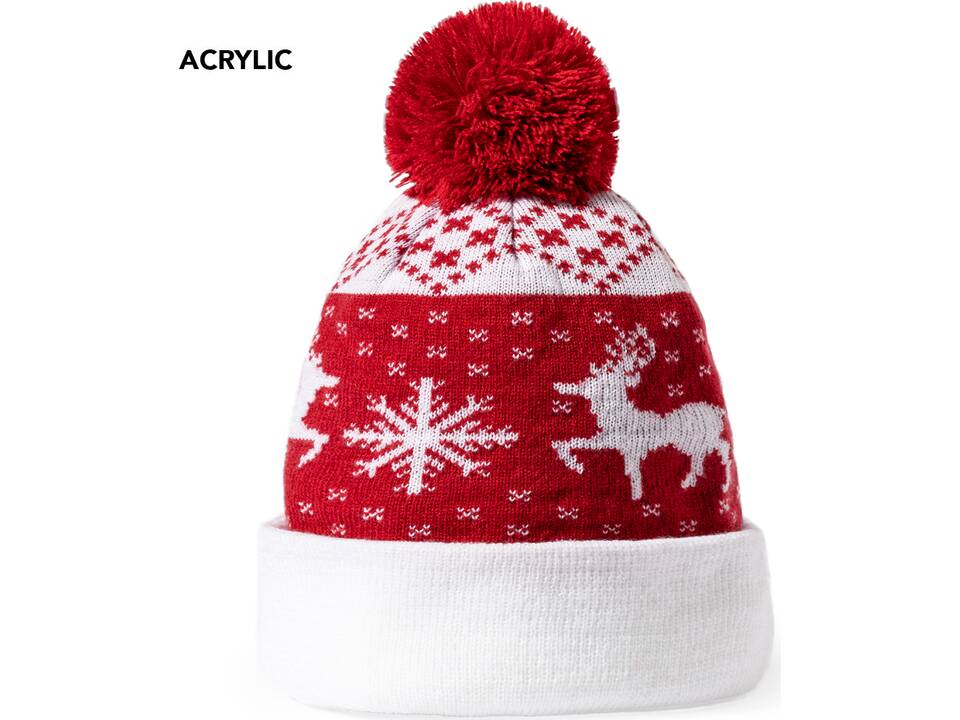 Kerstmuts beanie met pompon