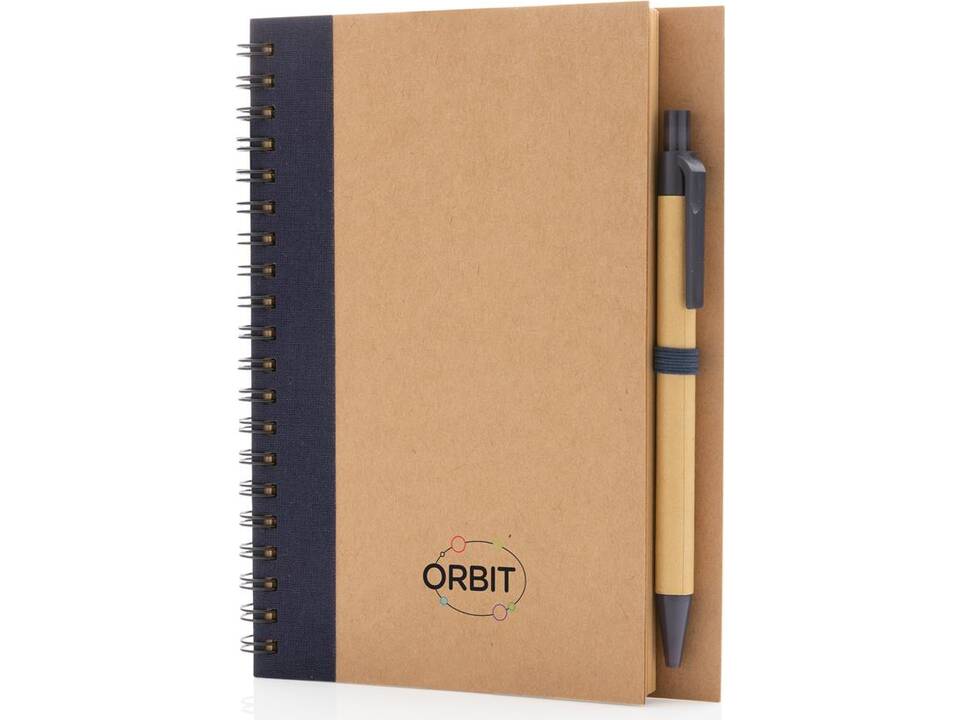 Kraft spiral notebook with pen 18