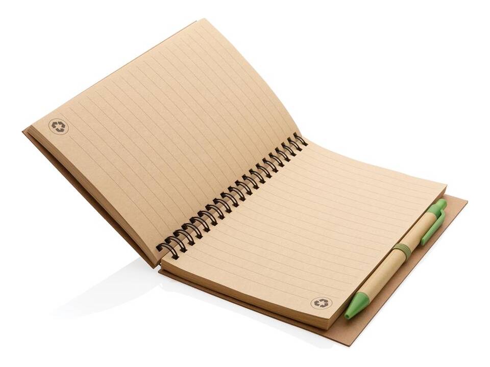 Kraft spiral notebook with pen 11