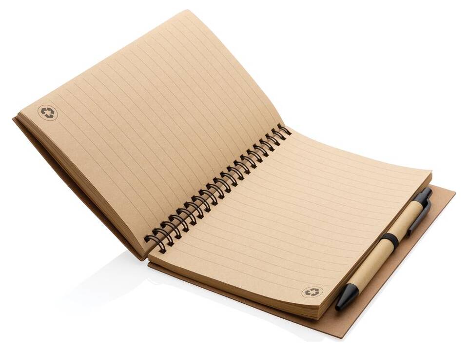Kraft spiral notebook with pen 17