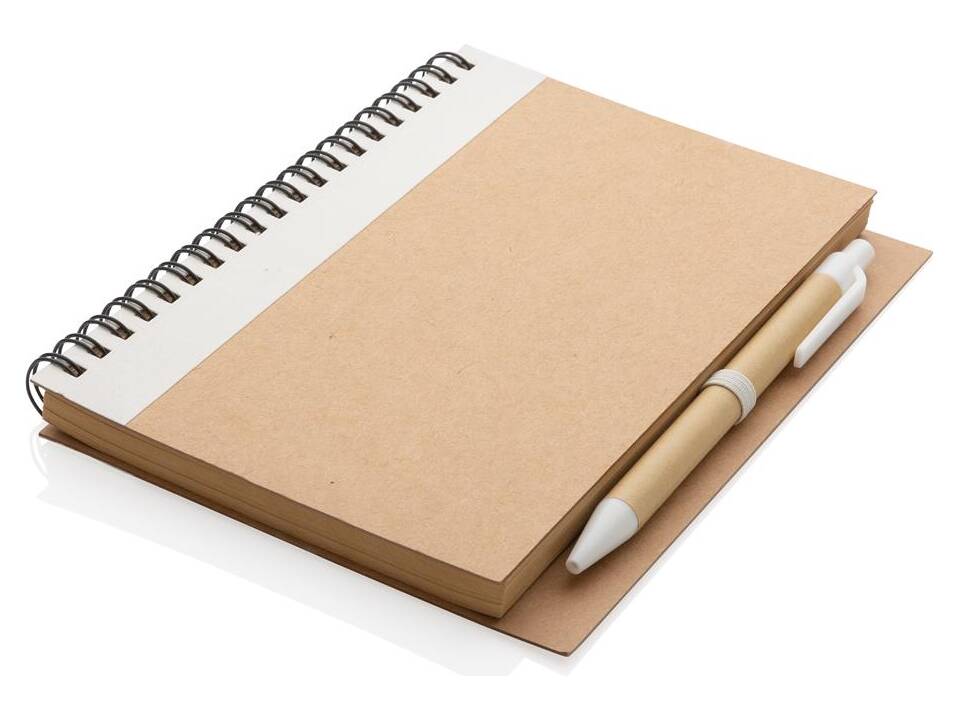 Kraft spiral notebook with pen 20
