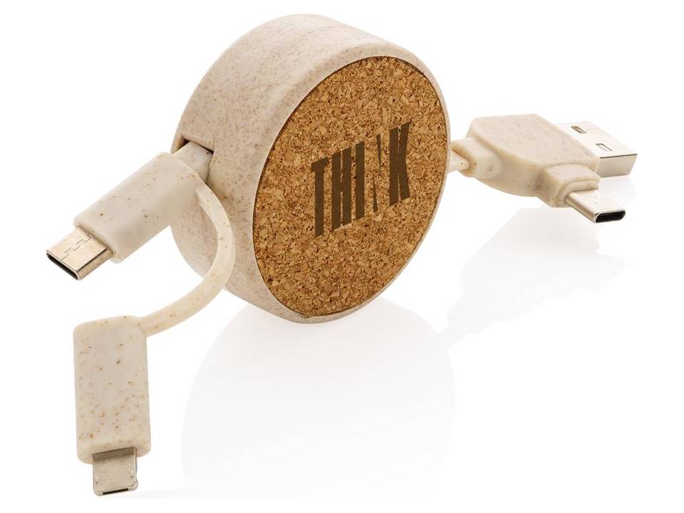 Cork and Wheat 6-in-1 retractable cable 4
