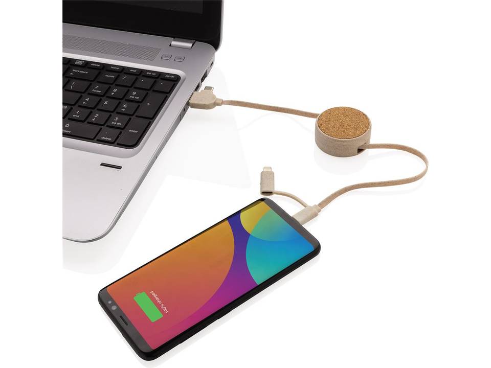 Cork and Wheat 6-in-1 retractable cable 5