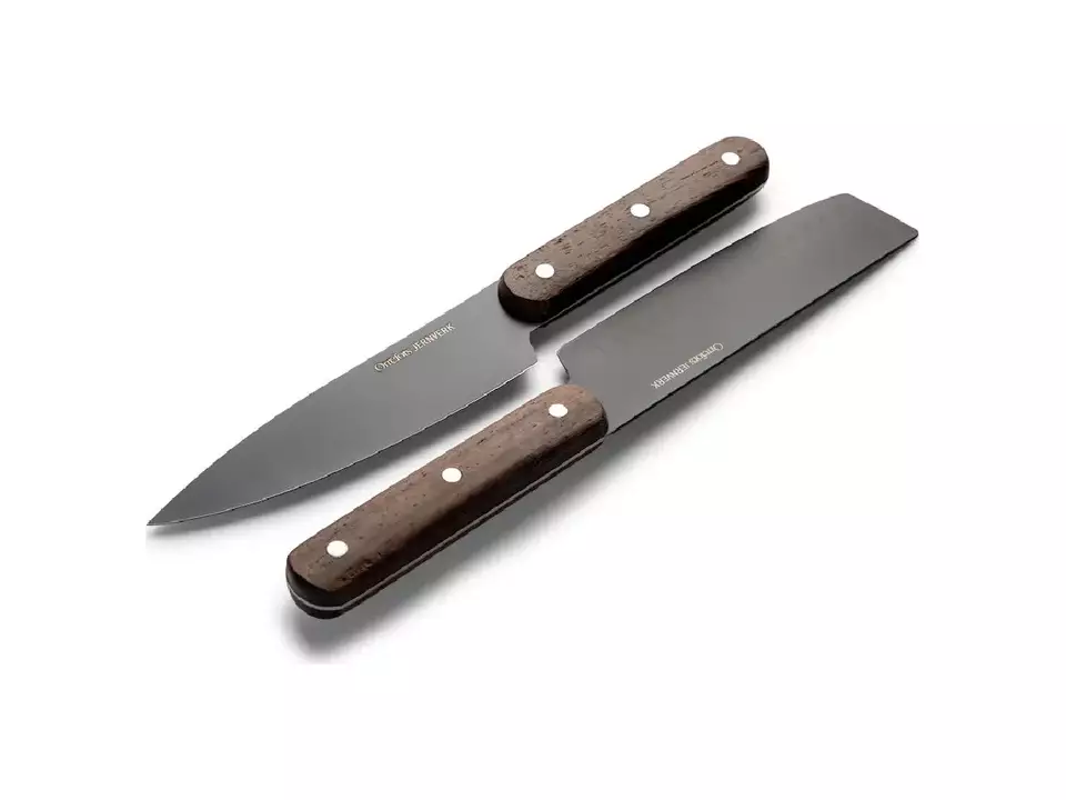 Orrefors Jernverk set of 2 knives, black & wood 1