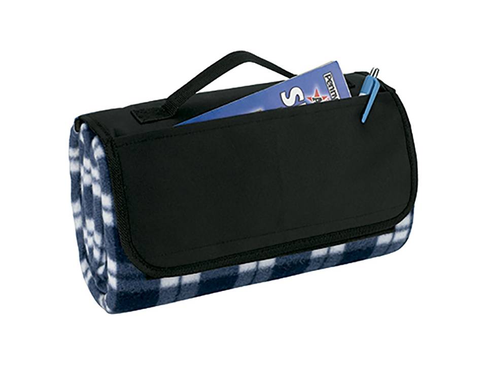 Plaid picnic blanket tote 