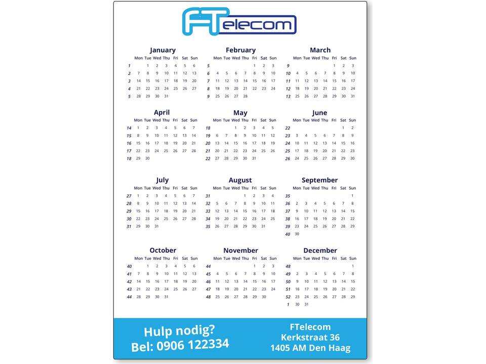 Calendar Magnet A4 4