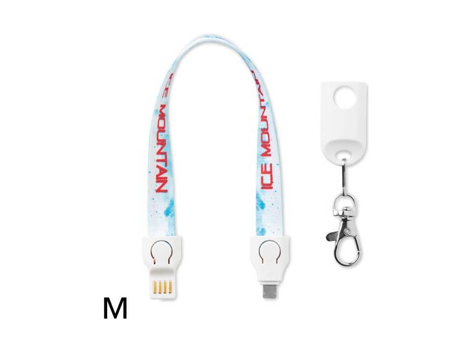 Custom-made 2-in-1 sublimation lanyard with integrated charging cable – fully personalized design 5