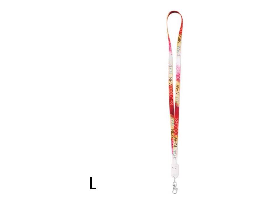 Custom-made 2-in-1 sublimation lanyard with integrated charging cable – fully personalized design 7