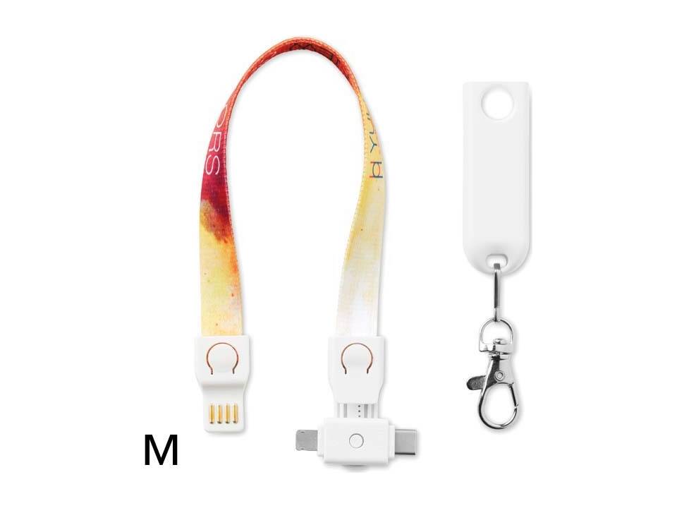 Custom-made sublimation lanyard with 3-in-1 charging cable – fully personalized design 5
