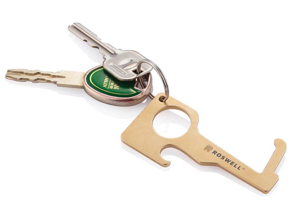 Brass hygienic zero contact keychain 4