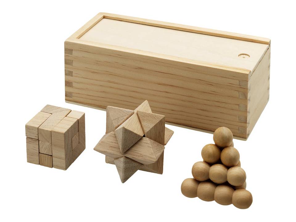 3 Pcs Wooden Brainteasers 1