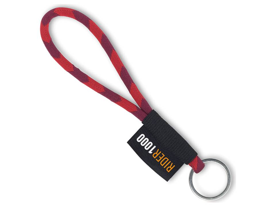 Custom-Made Polyester Keychain with Two-Tone Cord and Full-Color or Woven Label – Fully Personalized Design 1