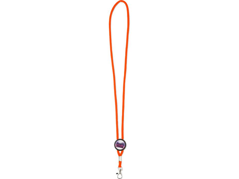 Custom-made polyester lanyard with slider and doming – fully custom design 1