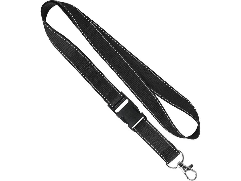 Custom-made polyester lanyard with reflective fibers – fully custom design 1