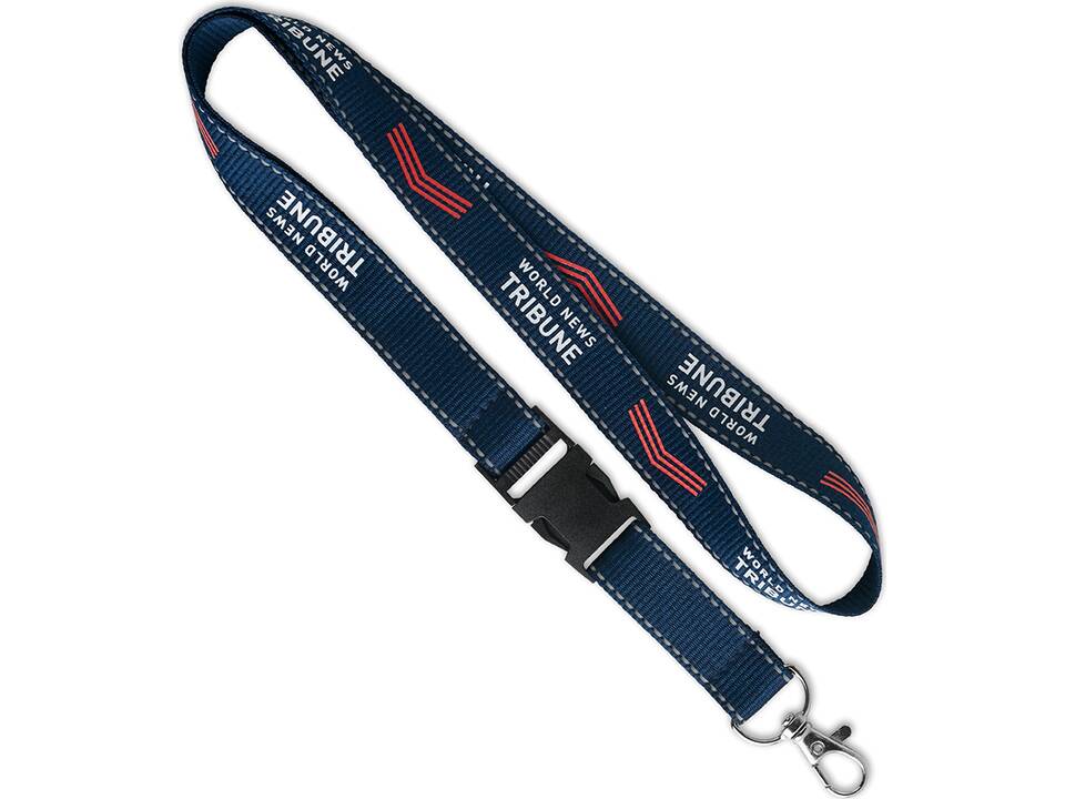 Custom-made polyester lanyard with reflective fibers – fully custom design 2