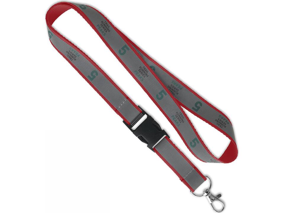 Custom-made polyester lanyard with reflective coating – fully custom design 1