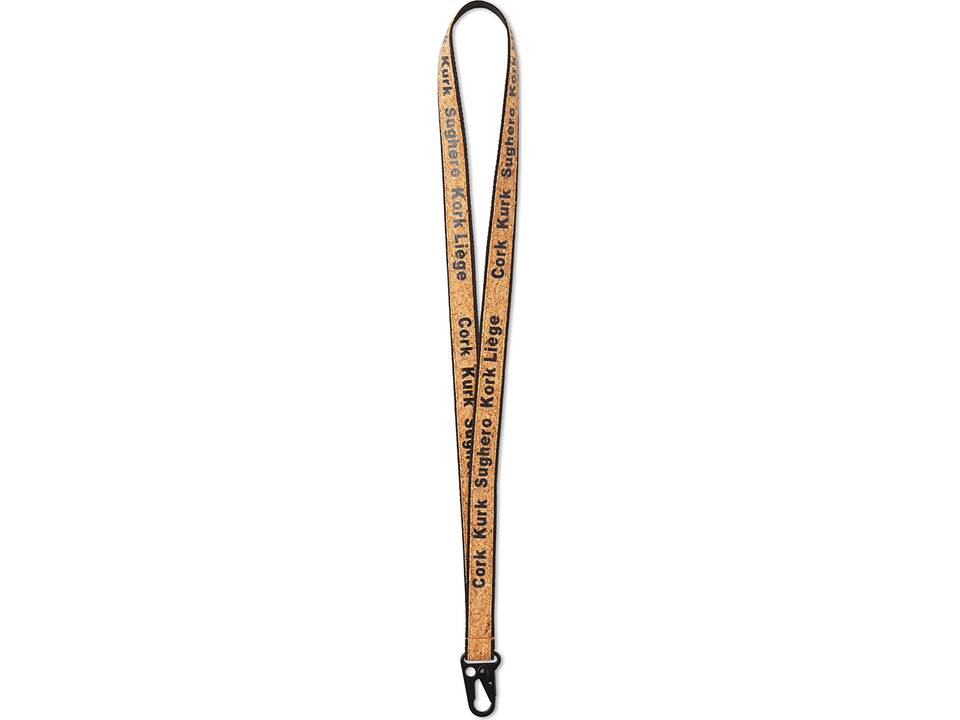 Custom-Made Cork and Polyester Lanyard with Screen Print – Fully Personalized Design 2