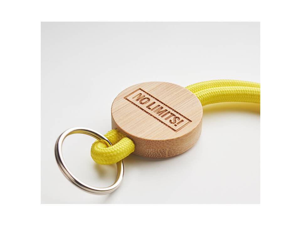 Custom-Made Polyester Lanyard with Round Bamboo Tag – Fully Personalized Design 4