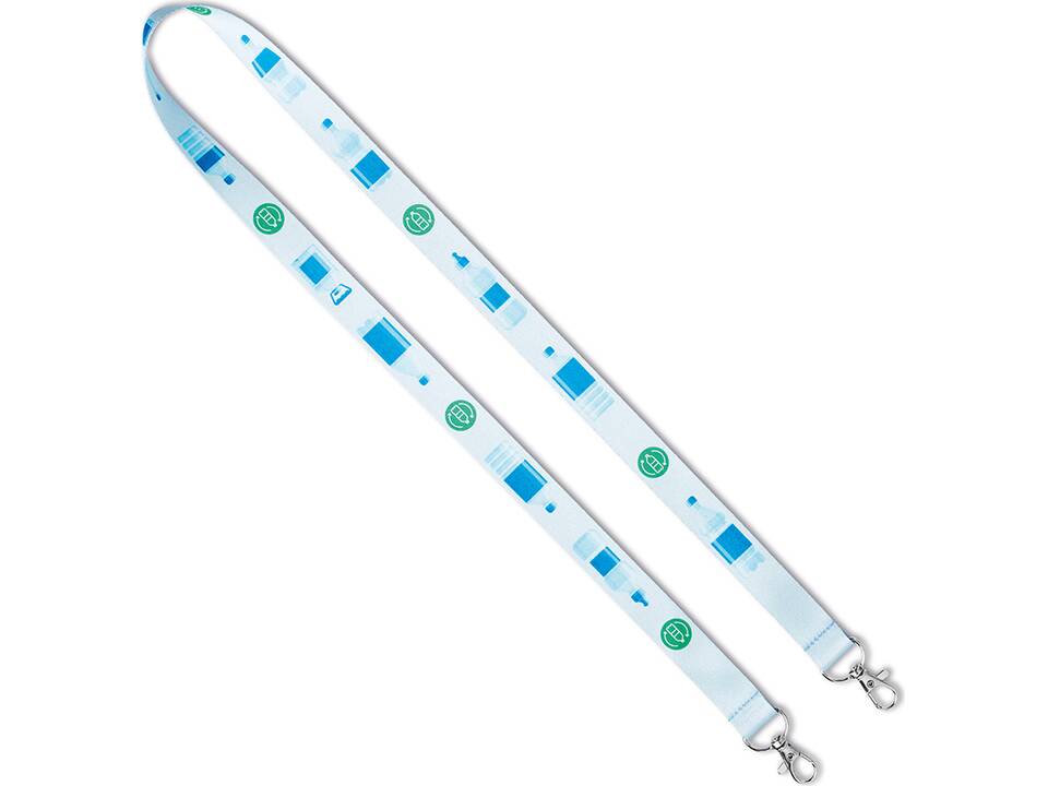 Custom-Made Sustainable RPET Sublimation Lanyard with 2 Clips – Fully Custom Design 1