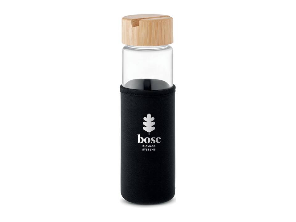 Glass bottle bamboo lid 600ml 6