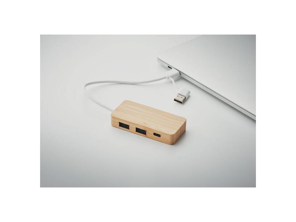 Bamboo USB 3 ports hub 5