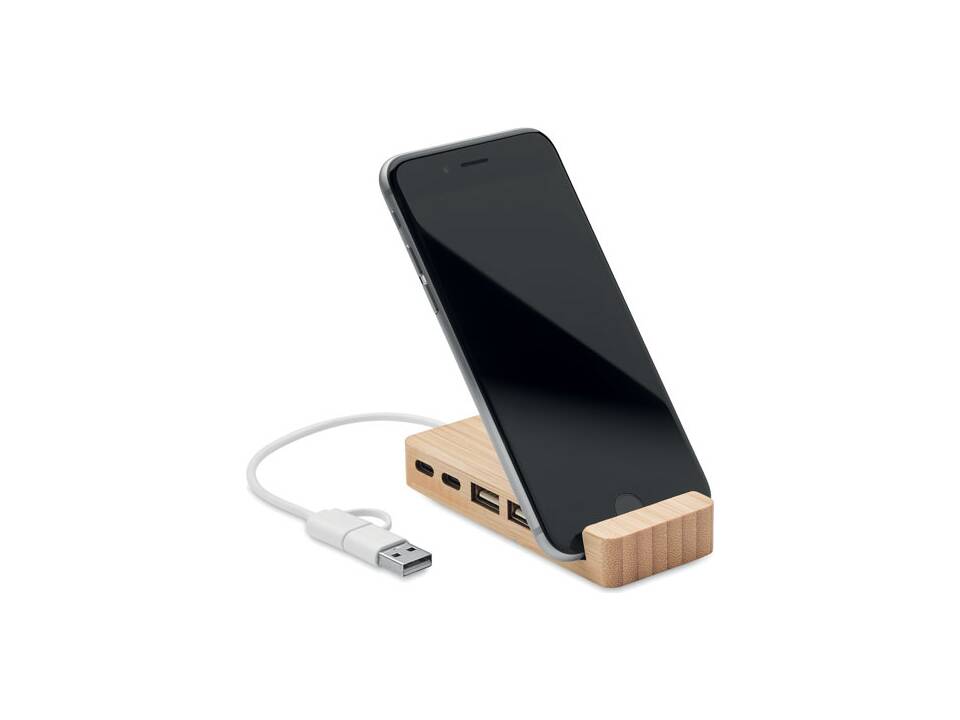 Bamboo USB 4 ports hub 2