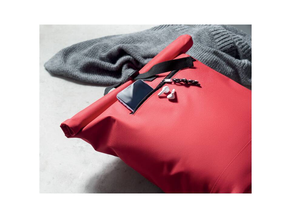 600D polyester rolltop backpack 20