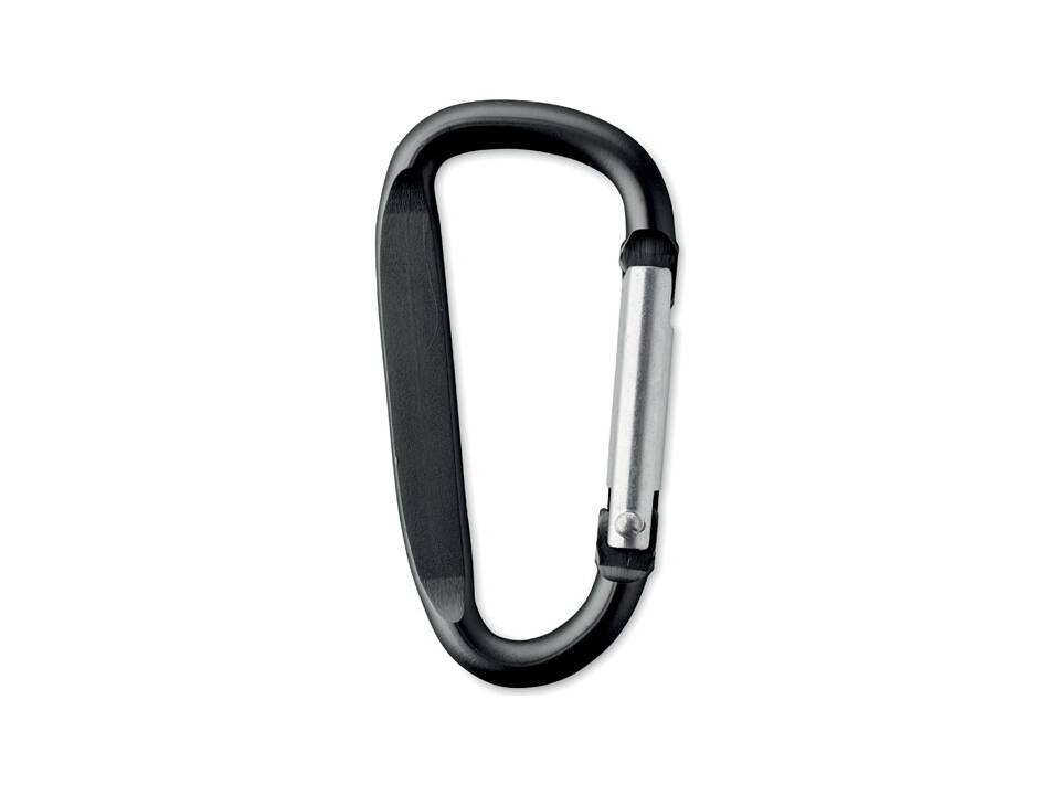 Carabiner clip in aluminium.