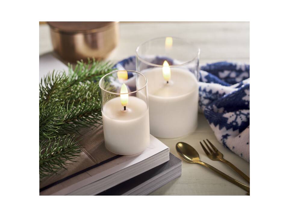 LED wax candle in glass holder - M 5