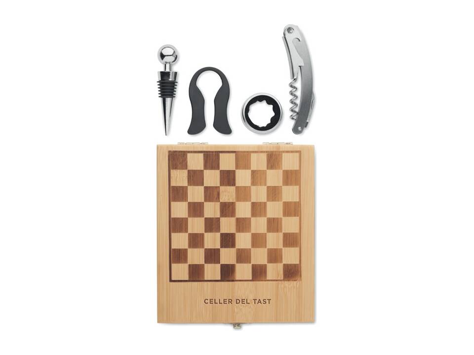 Chess board wine set 4