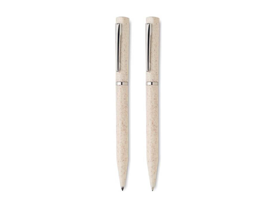 Wheat straw/ABS twist pen set 5