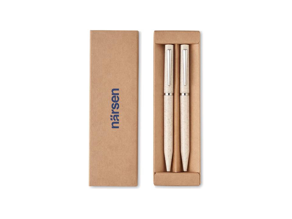 Wheat straw/ABS twist pen set 3