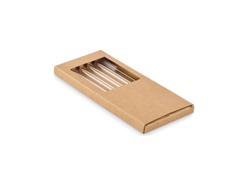 4 reusable glass straws 1