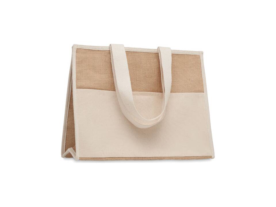 Jute and canvas cooler bag 2