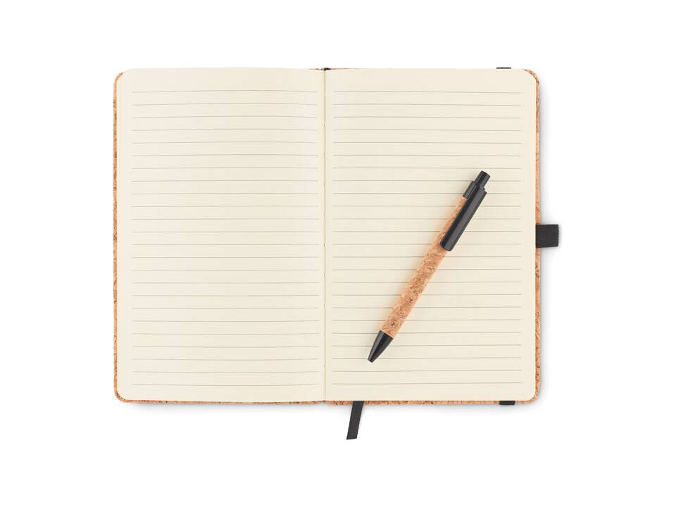 A5 cork notebook and pen set 2