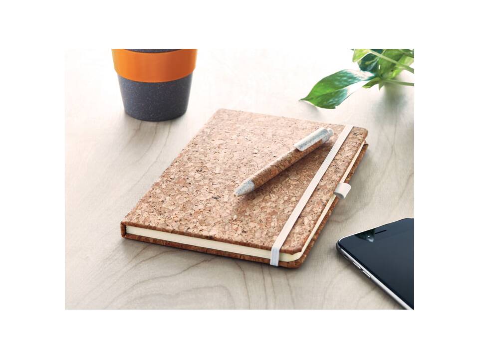 A5 cork notebook and pen set 8
