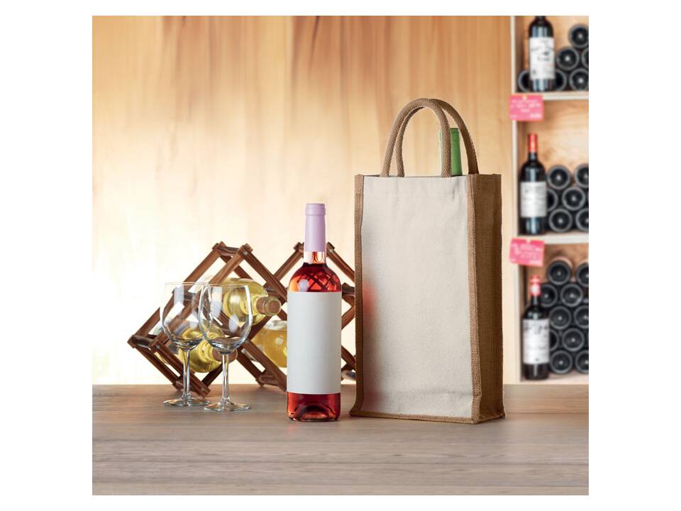 Jute wine bag for two bottles 6